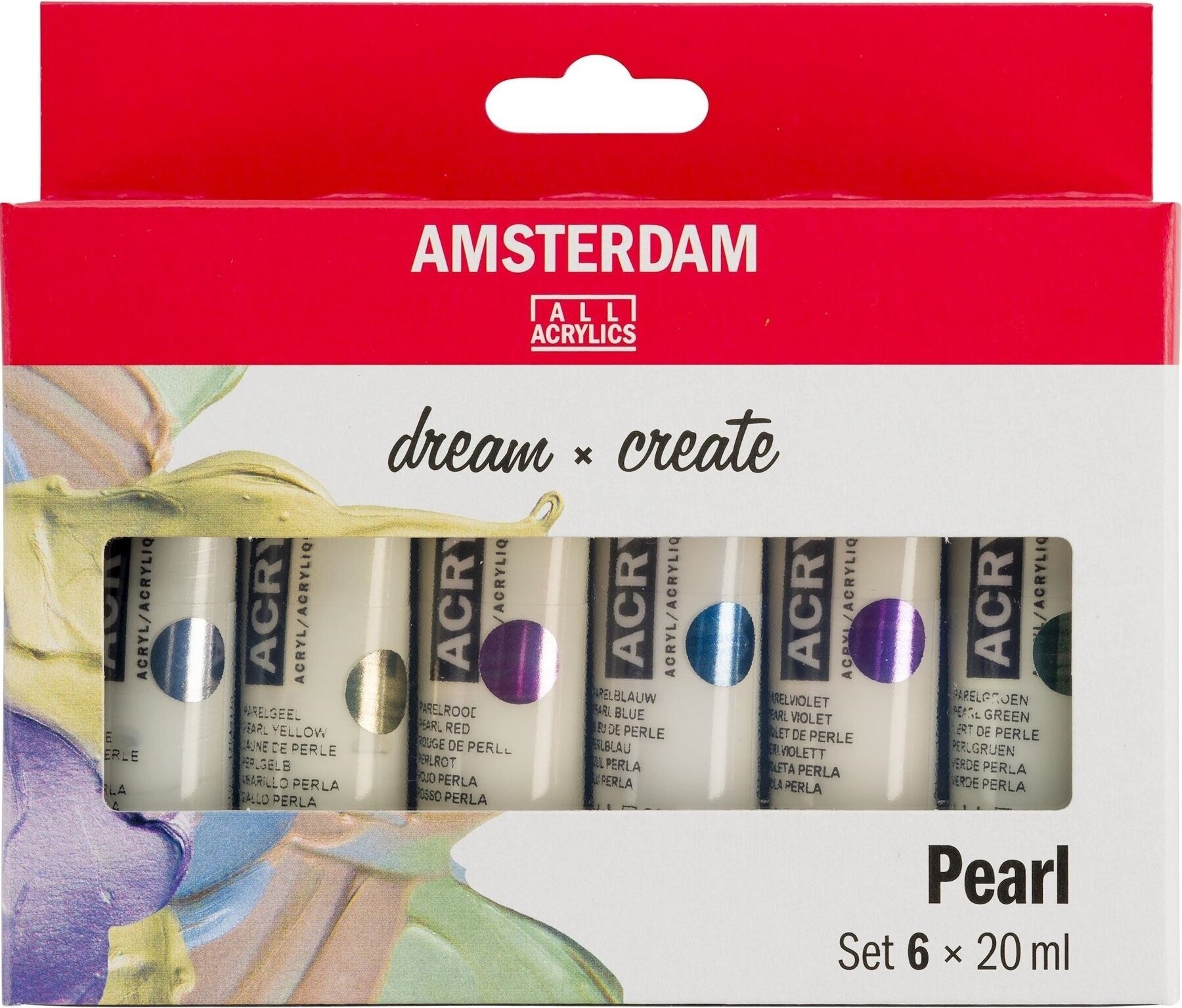 Akrylová farba Amsterdam Sada akrylových farieb 6 x 20 ml Pearlescent