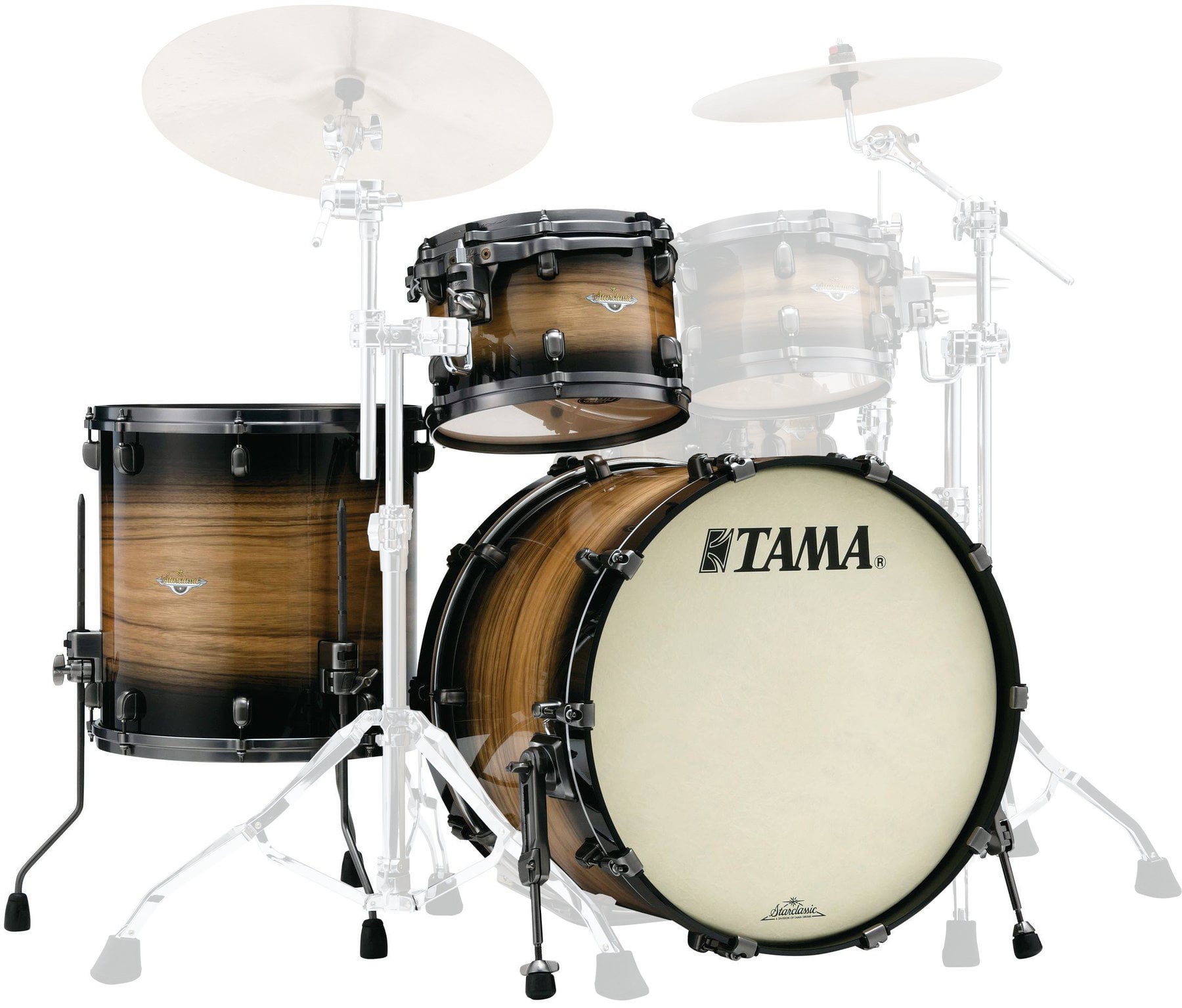 Akoestisch drumstel Tama ME34CZUS Starclassic Maple Natural Pacific Walnut Burst