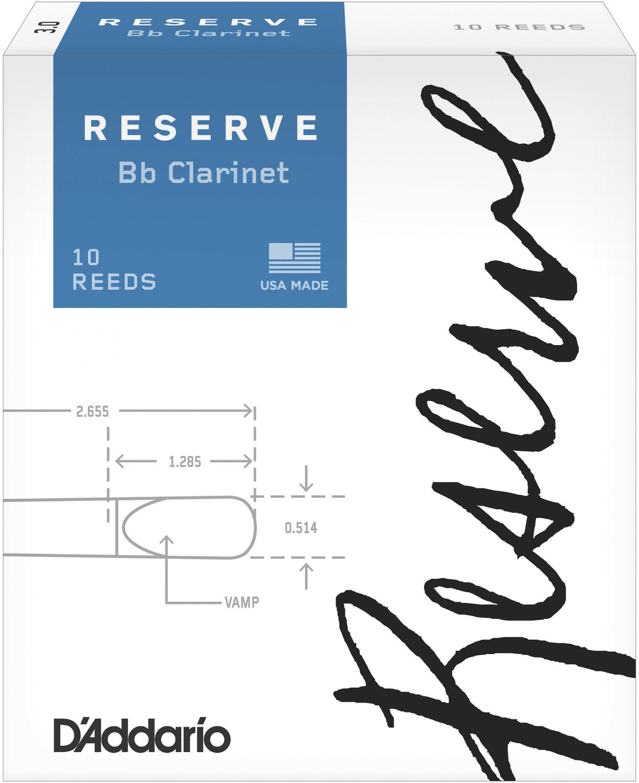 Clarinet Reed D'Addario-Woodwinds Reserve 2 Clarinet Reed