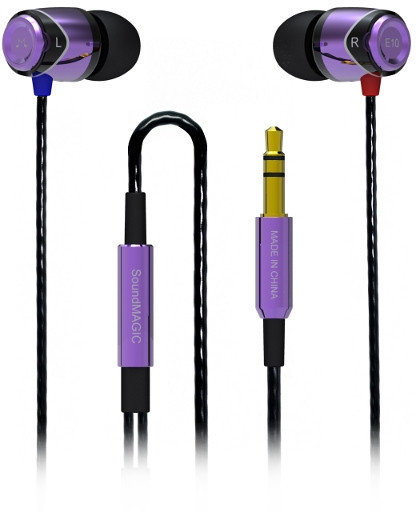 In-ear hörlurar SoundMAGIC E10 Svart-Purple