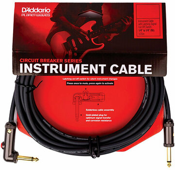 Instrument Cable D'Addario Planet Waves PW-AGLRA-10 Black 3 m Straight - Angled - 1
