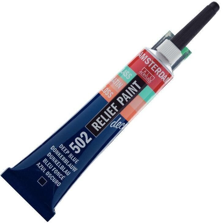 Peinture pour verre Amsterdam Relief Peinture sur verre Deep Blue 20 ml 1 pc