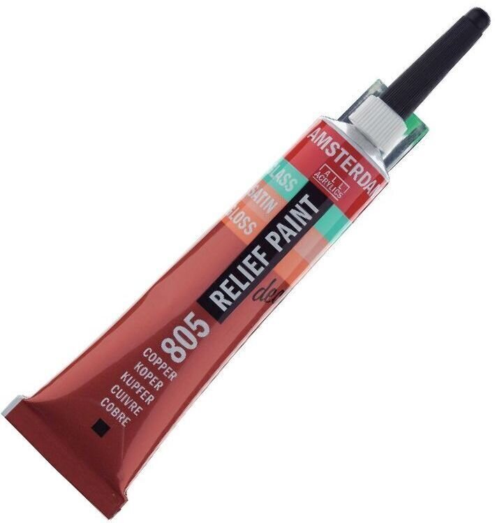 Barva za steklo Amsterdam Relief Paint 20 ml Copper