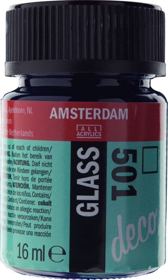 Lasimaali Amsterdam Glass Deco Glass Paint 16 ml Light Blue Cyan