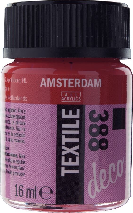 Peinture pour tissu Amsterdam 59163880 Peinture pour tissu 388 Bright Red Opaque 16 ml 1 pc