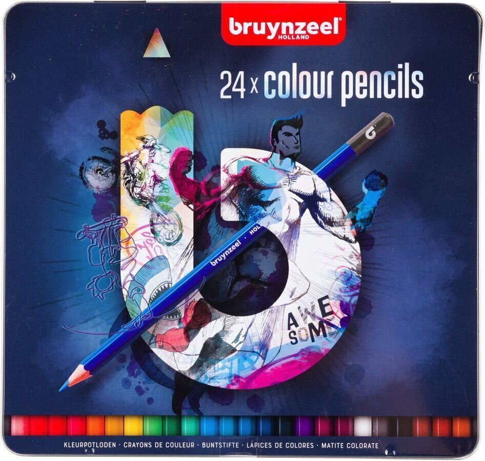 Pencils for Kids Bruynzeel Tin 24 Set of Pencils for Kids 24 pcs