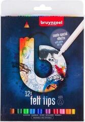 Felt-Tip Pen Bruynzeel Super Points Felt Tips Dark Markers 12 pcs