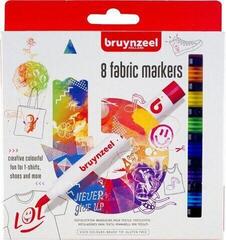 Fixa Bruynzeel Fabric Markers 8 Sada textilních fixů 8 ks
