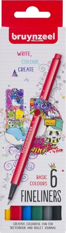 Marqueur Bruynzeel Fineliner 6 Cartouche d'encre 6 pièces