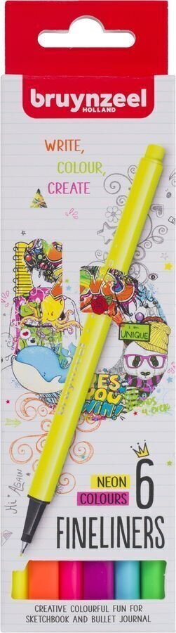 Marqueur Bruynzeel Fineliner Neon 6 Cartouche d'encre 6 pièces