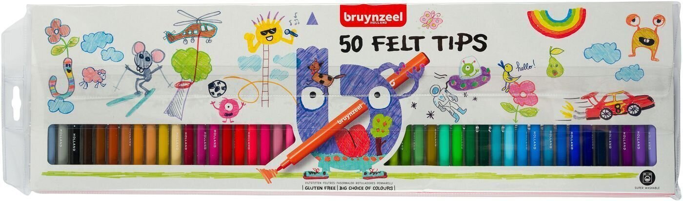 Pennarell Bruynzeel Markers Felt Tips 50 pezzi