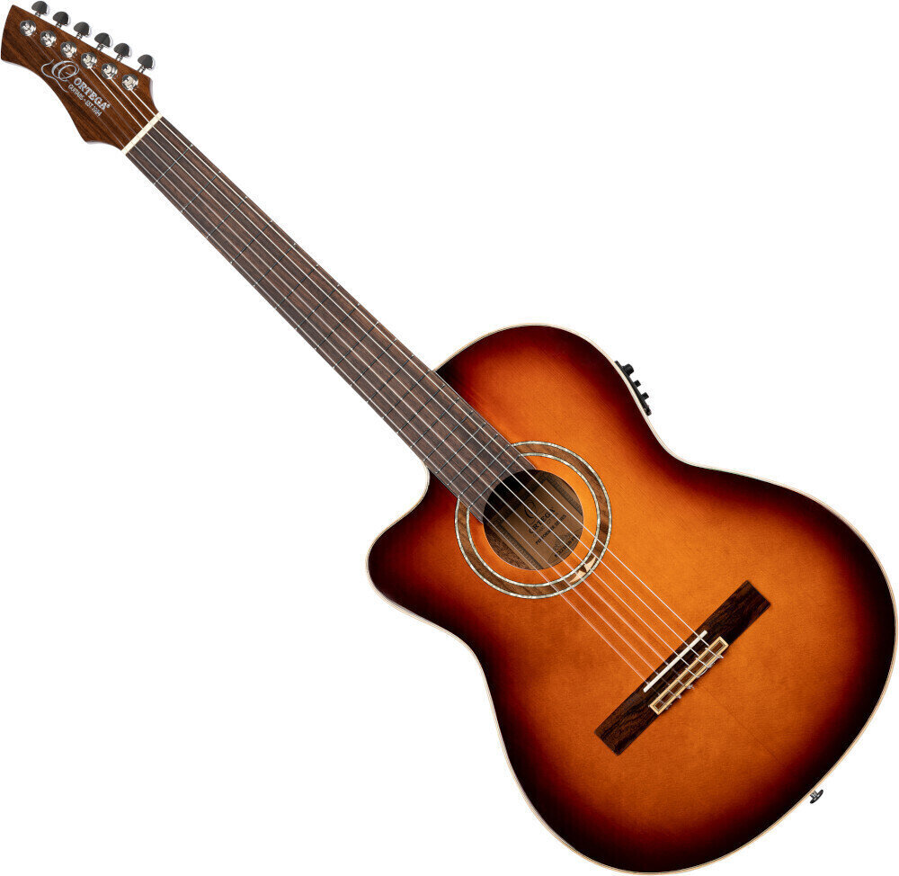 Chitară clasică cu preamplificare Ortega RCE238SN-FT-L 4/4 Honey Sunburst