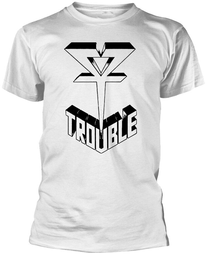 Camiseta de manga corta Trouble Camiseta de manga corta Logo Hombre Blanco 2XL