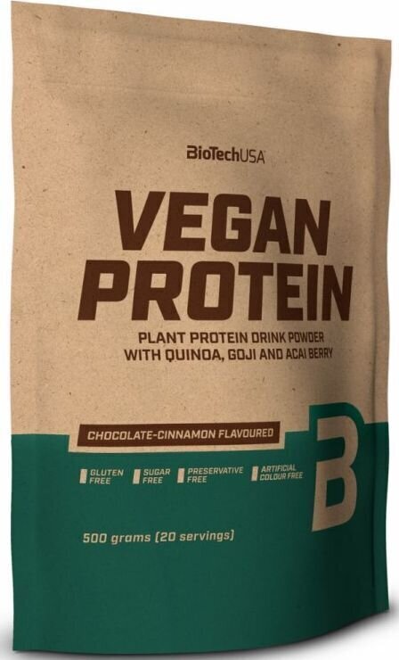 Rostlinný protein BioTechUSA Vegan Protein Čokoláda-Skořice 500 g Rostlinný protein