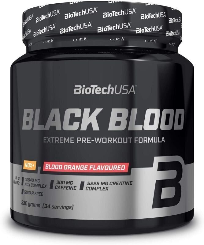 Anabolizátor és edzés előtti stimuláns BioTechUSA Black Blood CAF+ Áfonya 300 g Anabolizátor és edzés előtti stimuláns
