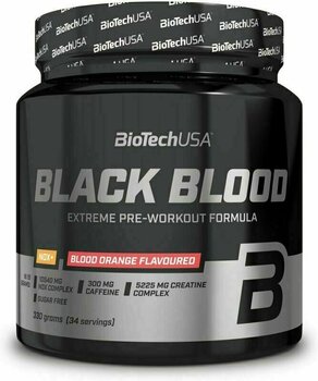Anabolisant et stimulant pré-entraînement BioTechUSA Black Blood CAF+ Myrtille 300 g Anabolisant et stimulant pré-entraînement - 1