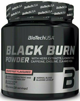 Хранителна добавка за изгаряне на мазнини BioTechUSA Black Burn Grapefruit Грейпфрут 210 Хранителна добавка за изгаряне на мазнини - 1