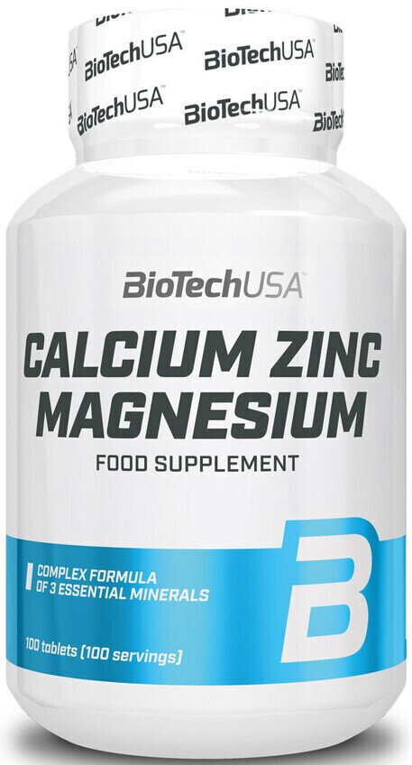 Vápník, Magnézium, Zinek BioTechUSA Calcium Zinc Magnesium Bez příchutě Tablety Vápník, Magnézium, Zinek
