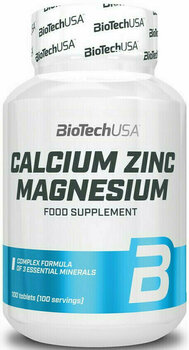 Vápnik, Magnézium, Zinok BioTechUSA Calcium Zinc Magnesium Bez príchute Tablety Vápnik, Magnézium, Zinok - 1