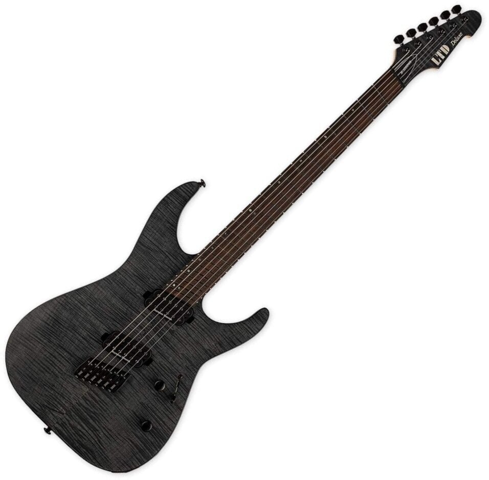 Multiskálás elektromos gitár ESP LTD M-1000MS FM See Thru Black Satin