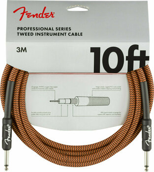 Câble pour instrument Fender Professional Series Noir-Orange 3 m Droit - Droit - 1