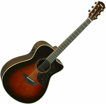 Jumbo elektro-akoestische gitaar Yamaha AC3RE ARE Tabacco Brown Sunburst - 1