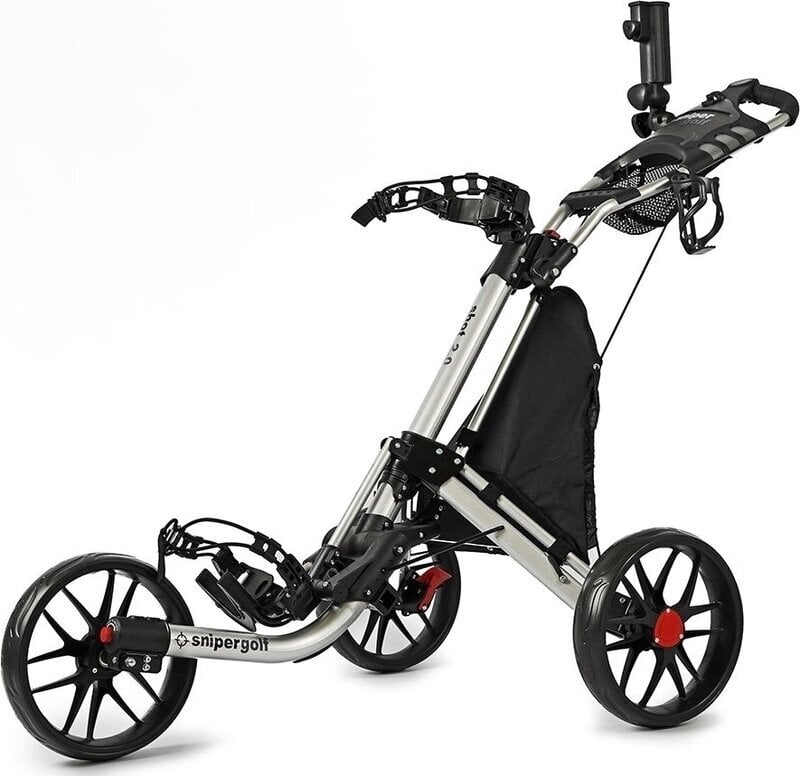 Ročni voziček za golf Snipergolf Shot 2.0 Silver/Black Ročni voziček za golf