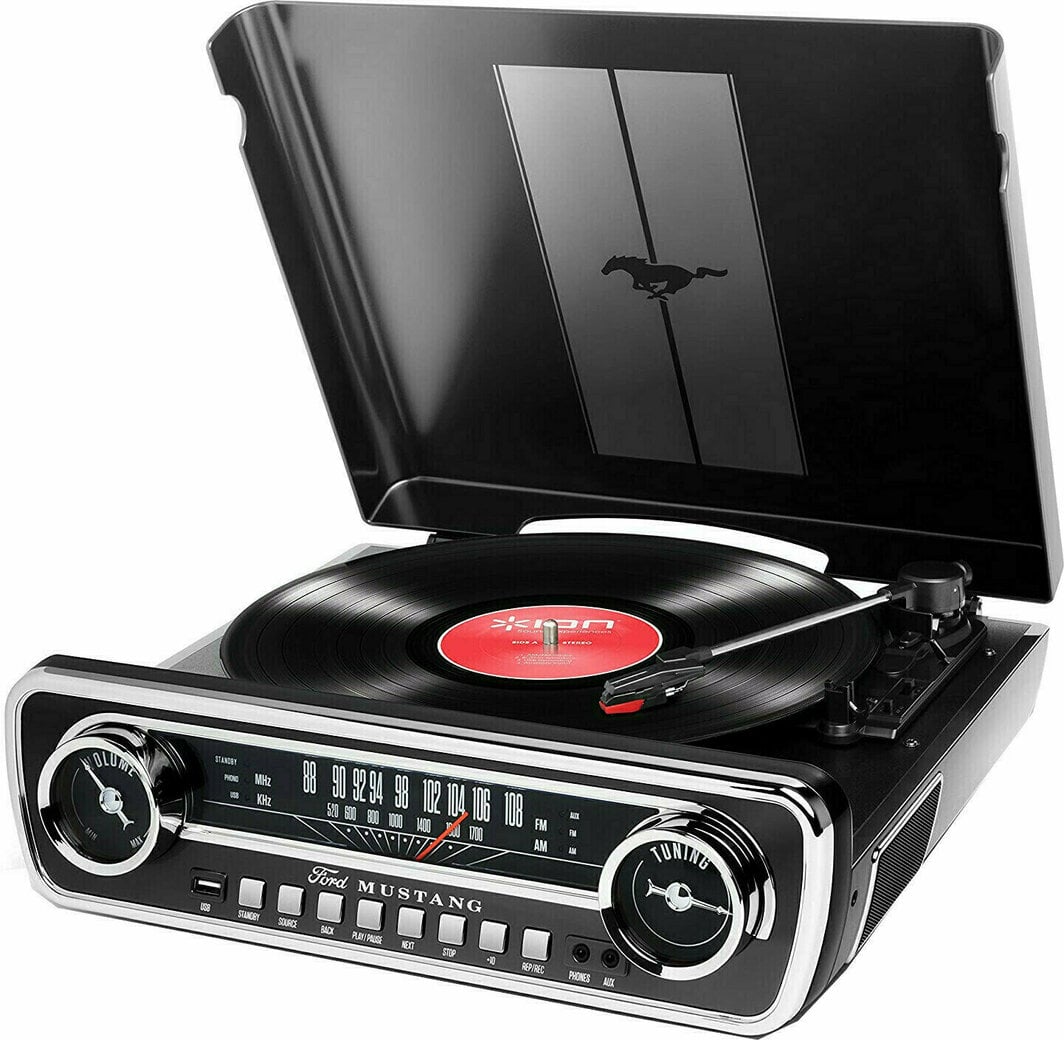 ION Mustang LP Black Retro turntable - Muziker