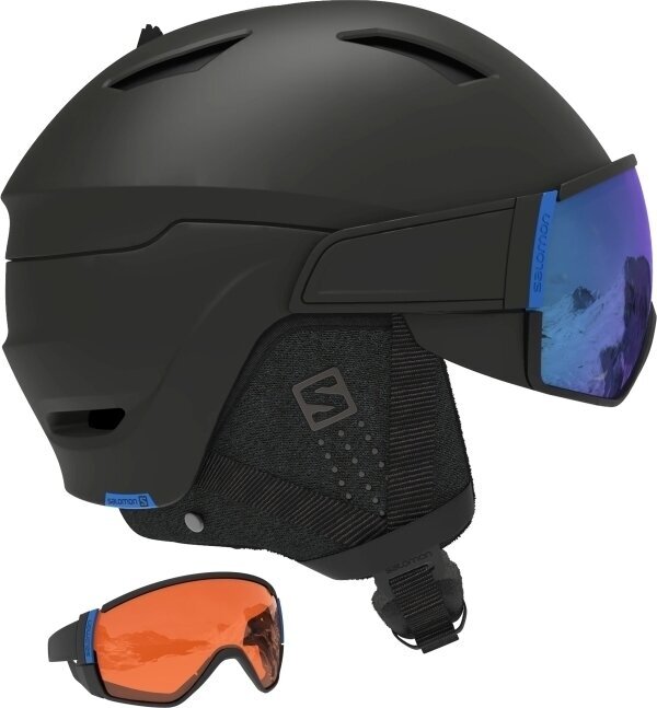 Capacete de esqui Salomon Driver Custom Air Black/Solar Blue L (59-62 cm) Capacete de esqui