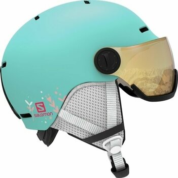Ski Helmet Salomon Grom Visor Aruba Glossy/Tonic Orange M (53-56 cm) Ski Helmet - 1