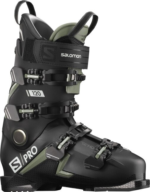 Chaussures de ski alpin Salomon S/PRO Black/Oil Green/White 27/27,5 Chaussures de ski alpin