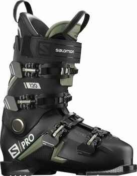 Chaussures de ski alpin Salomon S/PRO Black/Oil Green/White 27/27,5 Chaussures de ski alpin - 1
