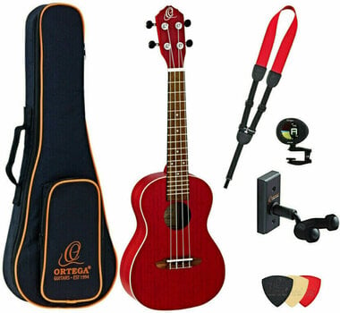 Koncertné ukulele Ortega RUFIRE Deluxe SET Koncertné ukulele Fire Red - 1