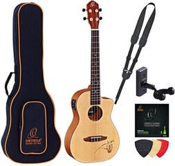 Ukulélé baryton Ortega RU5CE-BA Deluxe SET Natural Ukulélé baryton