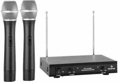 Conjunto de microfone de mão sem fios Auna VHF-2-H - 1