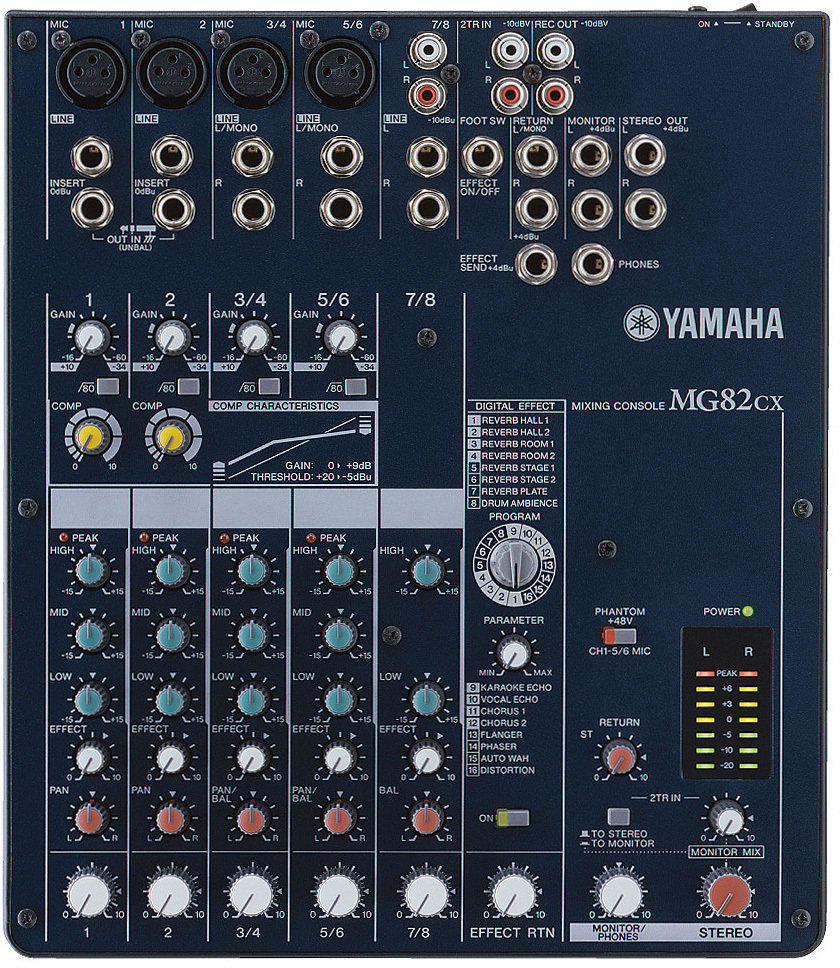 Mesa de mezclas Yamaha MG 82 CX
