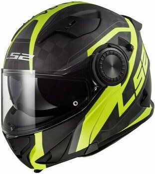 Helmet LS2 FF313 Vortex Carbon Matt Carbon Gloss H-V Yellow M Helmet - 1