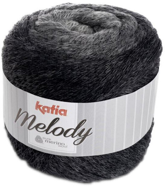 Fil à tricoter Katia Melody 203 Off White/Black Fil à tricoter