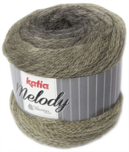 Fil à tricoter Katia Melody 205 Black/Pale Green Fil à tricoter