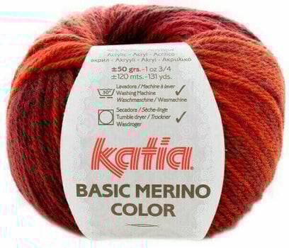 Fil à tricoter Katia Basic Merino Color 205 Red/Brown/Grey Fil à tricoter - 1