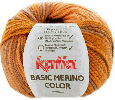Strickgarn Katia Basic Merino Color 208 Orange/Brown - 1