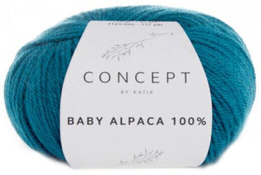 Fios para tricotar Katia Baby Alpaca 100% 515 Green Blue