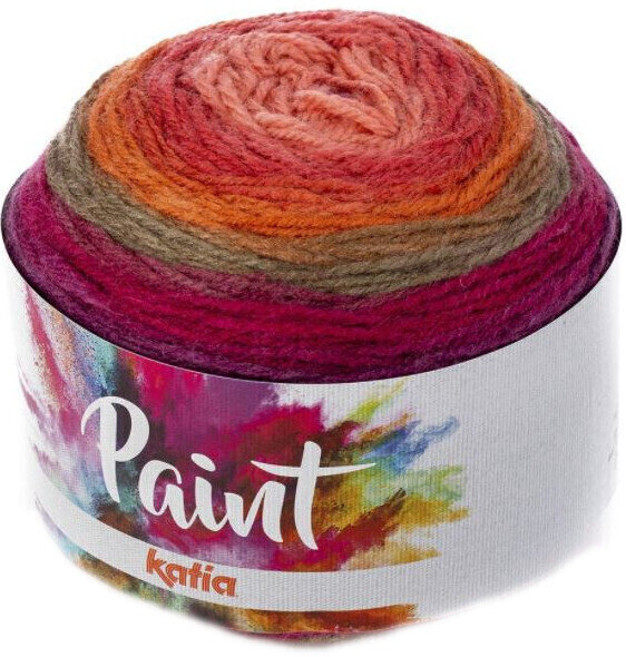Pletací příze Katia Paint 69 Rose/Lilac/Orange/Brown Pletací příze