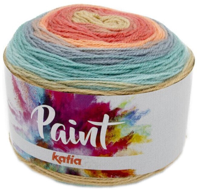 Fil à tricoter Katia Paint 75 Red/Orange/Grey/Blue Fil à tricoter