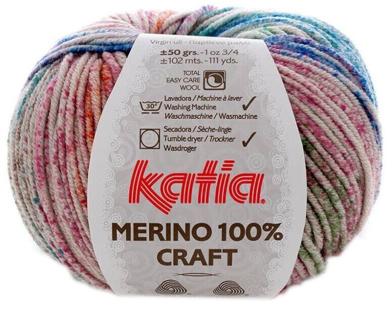 Pređa za pletenje Katia Merino Craft 302 Green/Red Pređa za pletenje