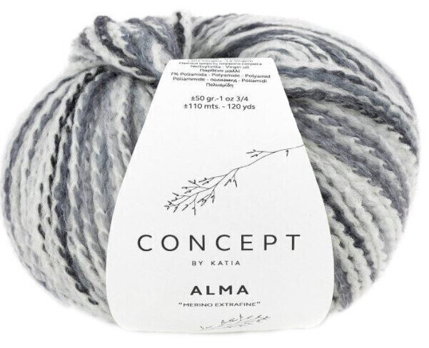 Fire de tricotat Katia Alma 300 Grey/Off White/Black