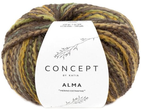 Knitting Yarn Katia Alma 302 Brown/Ochre/Green