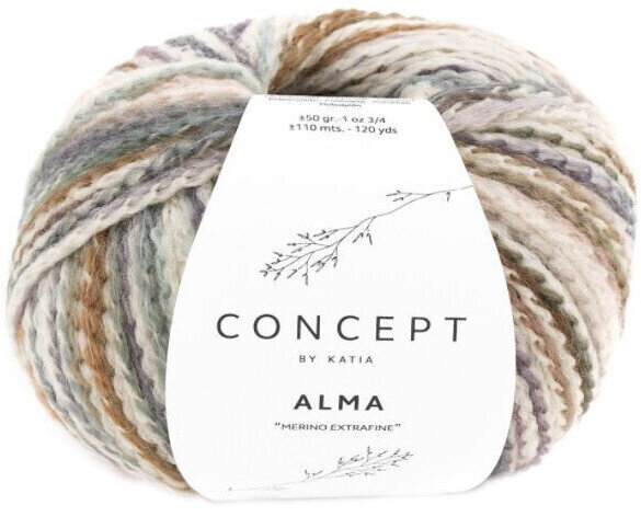 Knitting Yarn Katia Alma 303 Beige/Rose/Green Blue