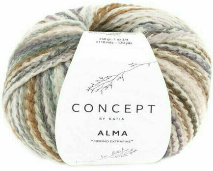 Knitting Yarn Katia Alma 303 Beige/Rose/Green Blue - 1