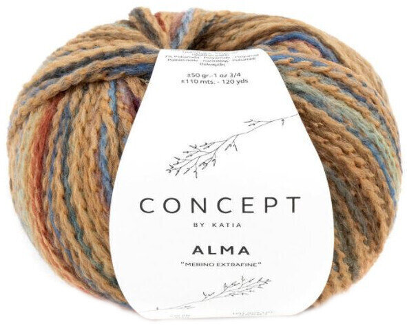 Knitting Yarn Katia Alma 305 Camel/Night Blue/Orange Brown